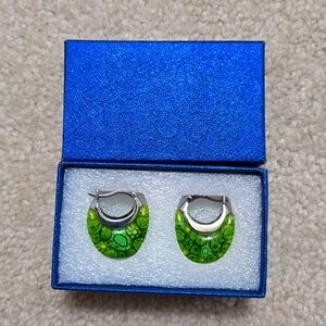 Murano Millefiori glass hoop earrings